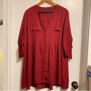TORRID Red Button-Up Top